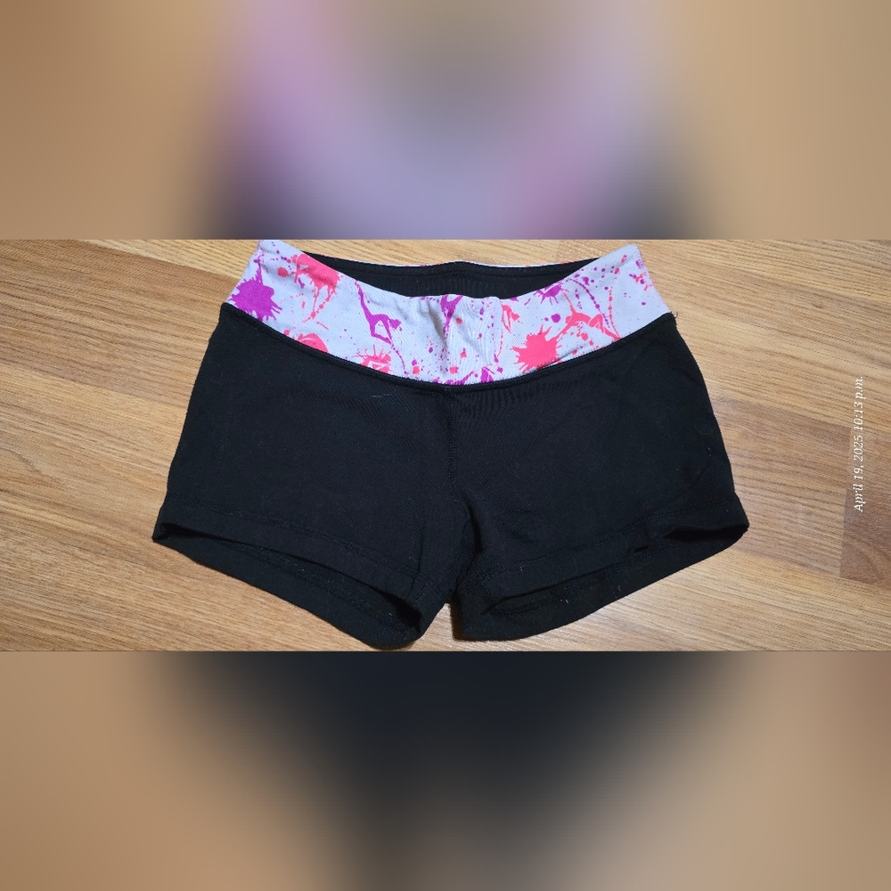Lululemon Black Women's Shorts with Colorful Waistband